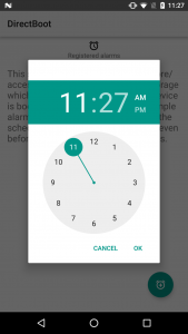 DirectBoot Alarm App