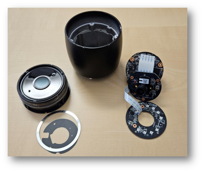 The disassembeled Ubiquiti AI Bullet camera