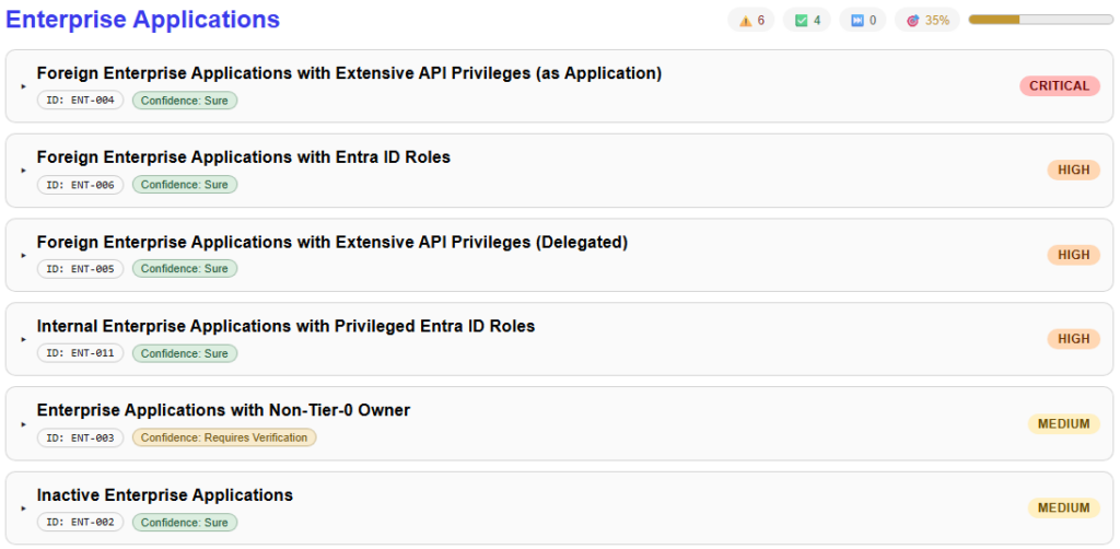 EntraFalcon Security Findings (Enterprise Applications)